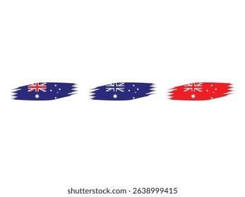 hand-drawn brush strokes flag of Australia vector illustration, isolated on transparent background