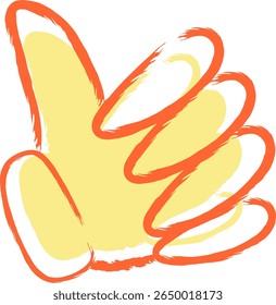 Handdrawn Brush Thumbs Up Gesture of Approval Concept Illustration