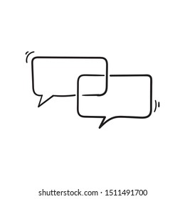 handdrawn Bubble speech icon design template doodle style