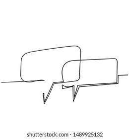 handdrawn bubble speech illustration with one single line style