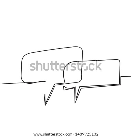 handdrawn bubble speech illustration with one single line style