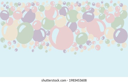 hand-drawn bubbles elements banner for baby, kids party and birthdays backdrop, cards, paper plates, colorful theme party, happy baby party, kids tablecloth, baby bedsheet, bubble water bottle design