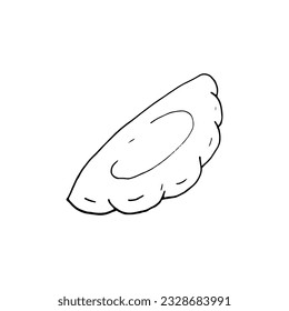 Hand-drawn bun, bakery element, isolated vector illustration on white background