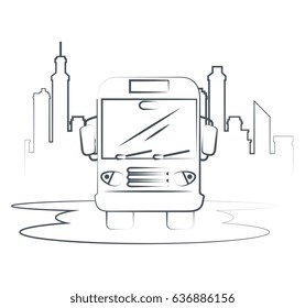Hand-drawn bus icon.