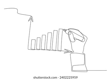 A hand-drawn business diagram. Business goal one-line drawing