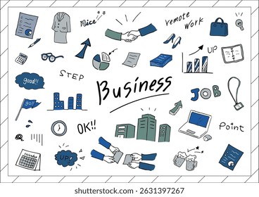 Hand-Drawn Business Scene Illustration Set