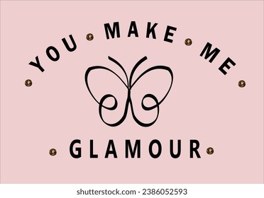 handdrawn  butterfly and galour slogan graphic tee and wallpaper vector.Fashion print