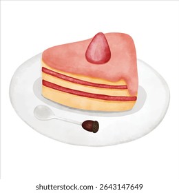 Hand-drawn cake illustration with soft textures and a warm, inviting feel — ideal for dessert lovers and design projects.