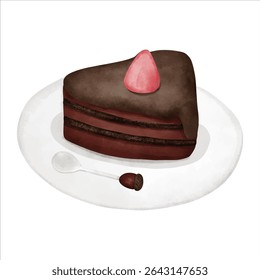 Hand-drawn cake illustration with soft textures and a warm, inviting feel — ideal for dessert lovers and design projects.