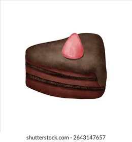 Hand-drawn cake illustration with soft textures and a warm, inviting feel — ideal for dessert lovers and design projects.