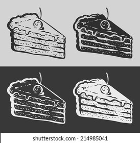 Hand-drawn Cake on chalkboard vector illustration