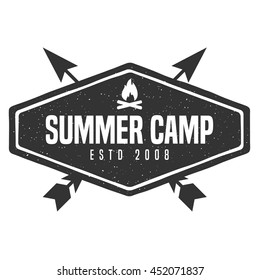 Handdrawn camping logo and badges with element design