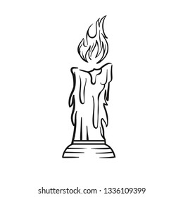 Hand-Drawn Candle Light Object For Ornament Design Poster T-Shirt Graphic Packaging Apparel Sign and More