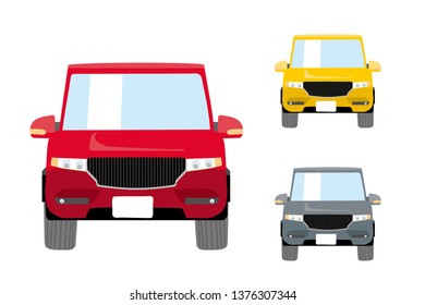 Hand-drawn car illustrations, SUV, 4wd, crossover SUV, front