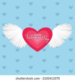 hand-drawn card with a wing of the heart, the inscription congratulations. postcard, gift, poster, background, instagram post, banner. Valentine's Day