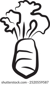 Handgezeichnetes Karotten-Symbol, Gemüse-Symbol
