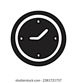Un icono del reloj de dibujos a mano aislado en un fondo blanco. Diseño plano. Ilustración vectorial.