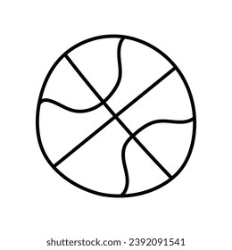 A hand-drawn cartoon doodle sketch of a basketball isolated on a white background. Concept game, ball, sport, healthy lifestyle. Vector illustration.