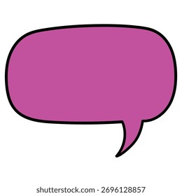 Desenho desenhado à mão vazio roxo balão fala isolado em um fundo branco. Ilustração vetorial.