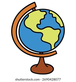 Globo de desenho à mão isolado em um fundo branco. Ilustração vetorial.