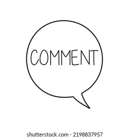Hand-drawn cartoon speech bubble comment