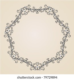 Hand-drawn cartouche or vignette as element of design