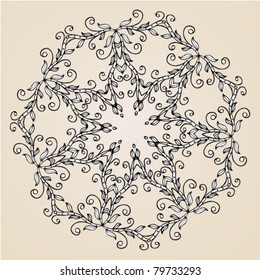 Hand-drawn cartouche or vignette as element of design