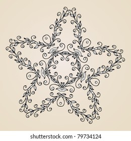 Hand-drawn cartouche or vignette as element of design