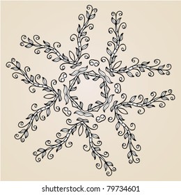 Hand-drawn cartouche or vignette as element of design