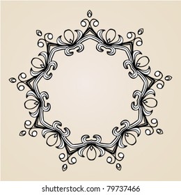Hand-drawn cartouche or vignette as element of design