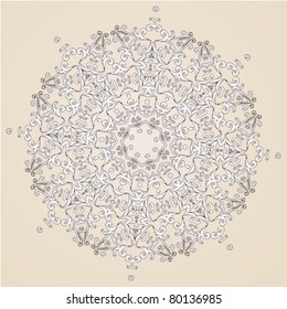 Hand-drawn cartouche or vignette as element of design