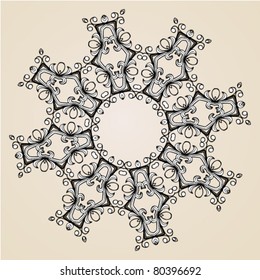 Hand-drawn cartouche or vignette as element of design
