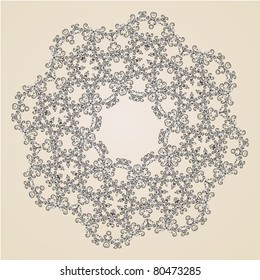Hand-drawn cartouche or vignette as element of design
