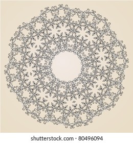 Hand-drawn cartouche or vignette as element of design