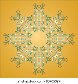 Hand-drawn cartouche or vignette as element of design