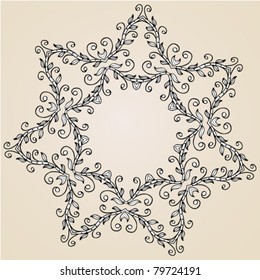 Hand-drawn cartouche or vignette as elements of design