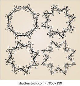 Hand-drawn cartouches or vignettes as elements of design