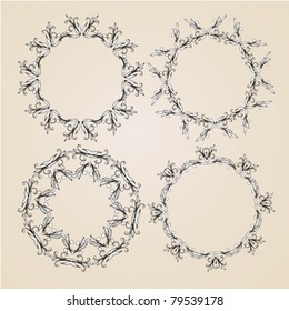 Hand-drawn cartouches or vignettes as elements of design