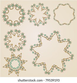 Hand-drawn cartouches or vignettes as elements of design
