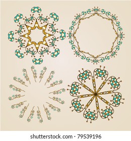 Hand-drawn cartouches or vignettes as elements of design
