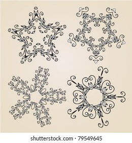 Hand-drawn cartouches or vignettes as elements of design