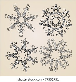 Hand-drawn cartouches or vignettes as elements of design