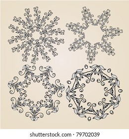 Hand-drawn cartouches or vignettes as elements of design