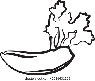 Icono de mandioca dibujado a mano, icono de verdura simple