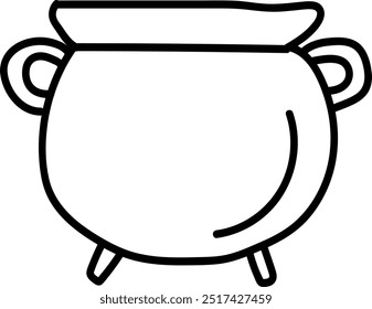  Hand-Drawn Cauldron Outline for Halloween
