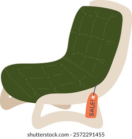 Handdrawn Chair Furniture On Sale Vector Illustration