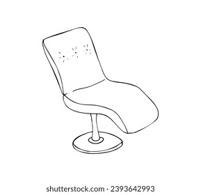 Hand-drawn Chair without armrests. Furniture for Interior. Vector illustration. Comfortable office chair. 