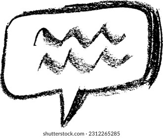 Handdrawn Chalk Speech Bubble Icon