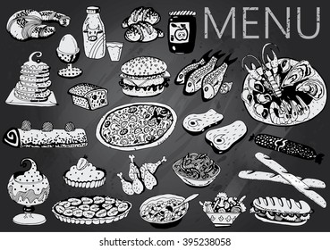 Hand-drawn chalkboard menu