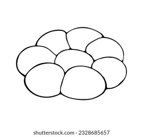 Hand-drawn  Chamomile bread. ector illustration isolated on white background